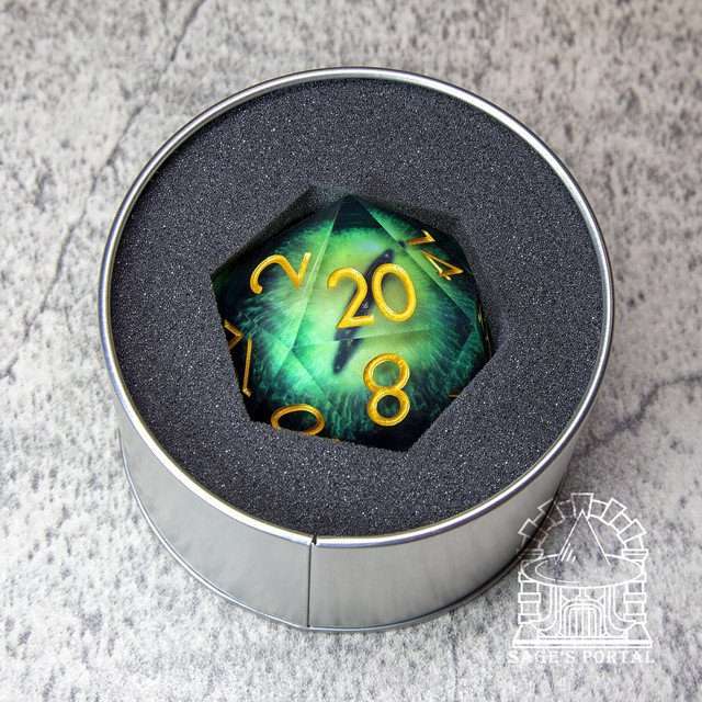 Sage's Eye of the Serpent Jiggling Green Eye Resin Giant 50mm D20 image 5