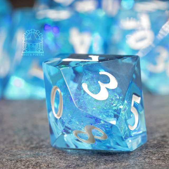 Sage's Crystals - Winter Sharp Edge Resin Polyhedral Dice Set image 5