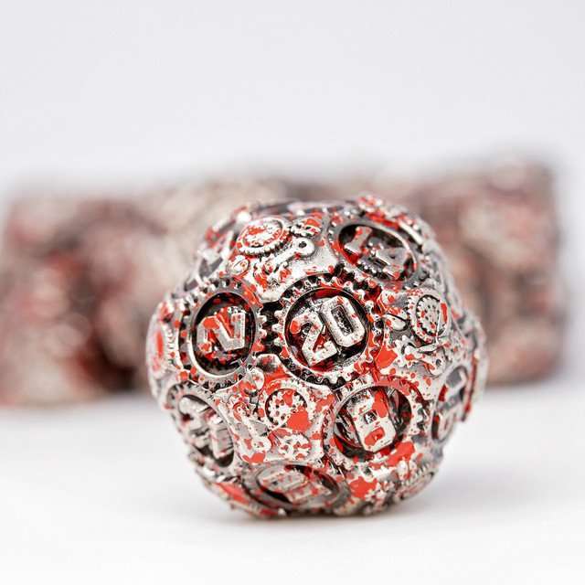 Sage's Artificer's Core Battlefield Essence Metal Polyhedral Dice Set image 2