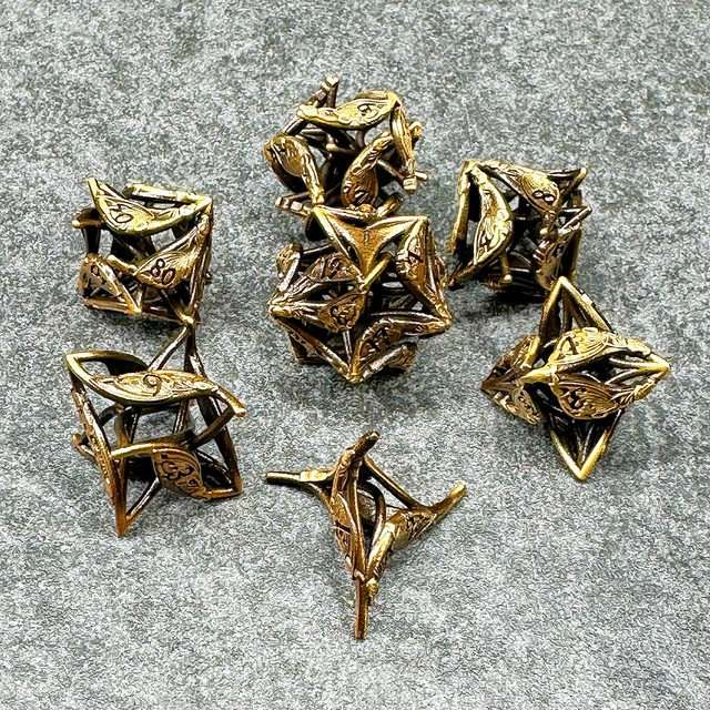 Sage’s Soaring Wyvern Hollow Metal Polyhedral Dice Set image 9