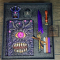 Purple Eye Tyrant Notebook Gift Set | Handmade Notebook for TTRPG, Sketchbook, Diary image 0
