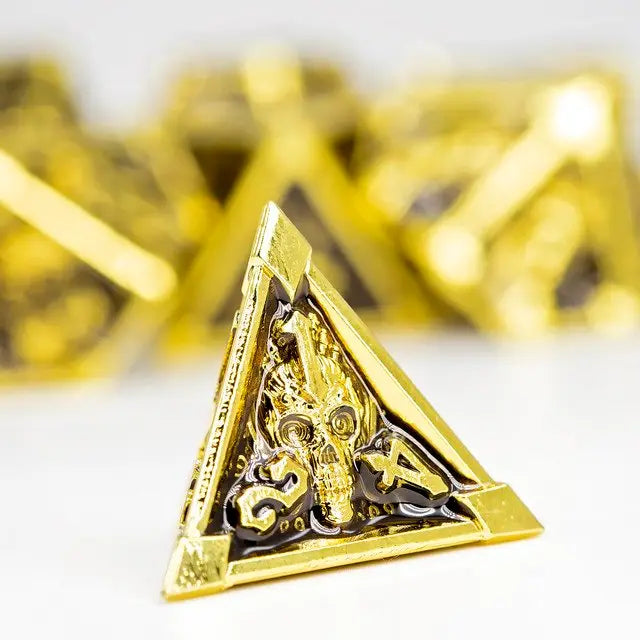 Sage's Grave Fortune Gilded Death Metal Polyhedral Dice Set image 7
