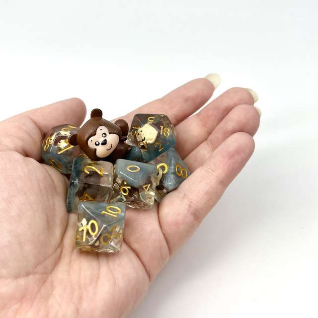 Sage's Chipmunk Familiar Resin Polyhedral Dice Set image 6