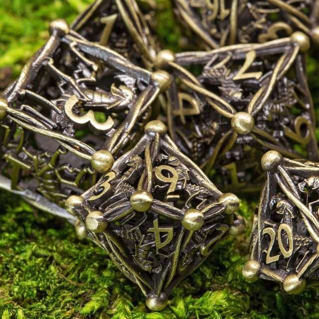 Sage's Ankeg Magical Creature Bronze Hollow Metal Polyhedral Dice Set image 8