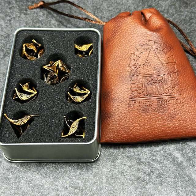 Sage’s Soaring Wyvern Hollow Metal Polyhedral Dice Set image 10