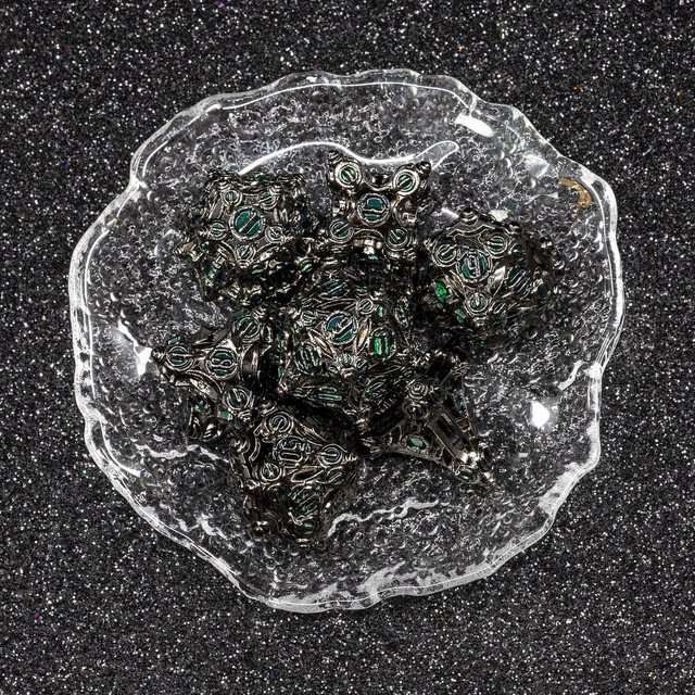 Sage’s Finials Midnight Glade Metal Polyhedral Dice Set image 12