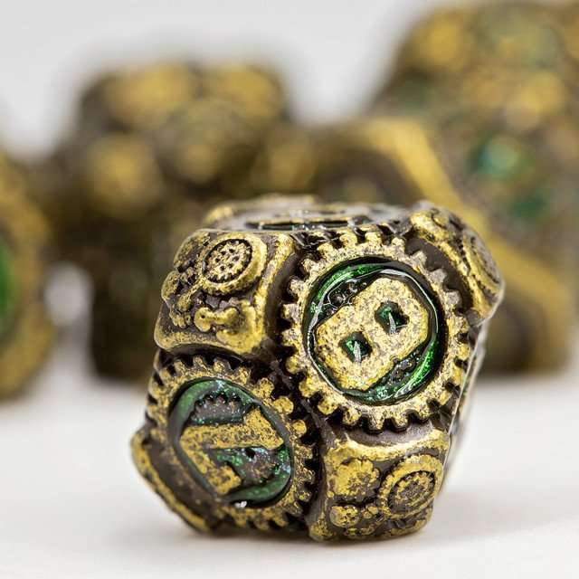 Sage's Artificer's Core Forest Essence Metal Polyhedral Dice Set image 4