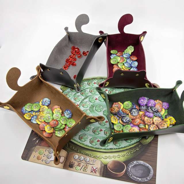 Sage's Dark Multicolor 4 Pack Enchanted Cat Dice Tray Set image 6