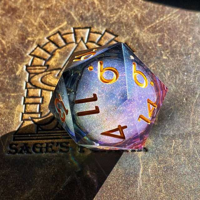 Sage's Twilight Souls - 33mm Liquid-Core D20 Sharp Edge Resin Dice image 0