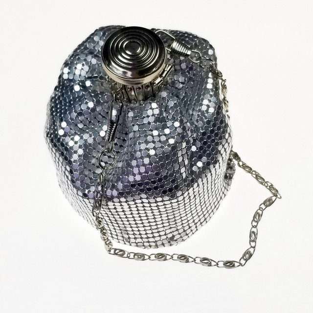Sage’s Gala Purse – Silver Metallic Scale Gate-top Dice Bag image 6