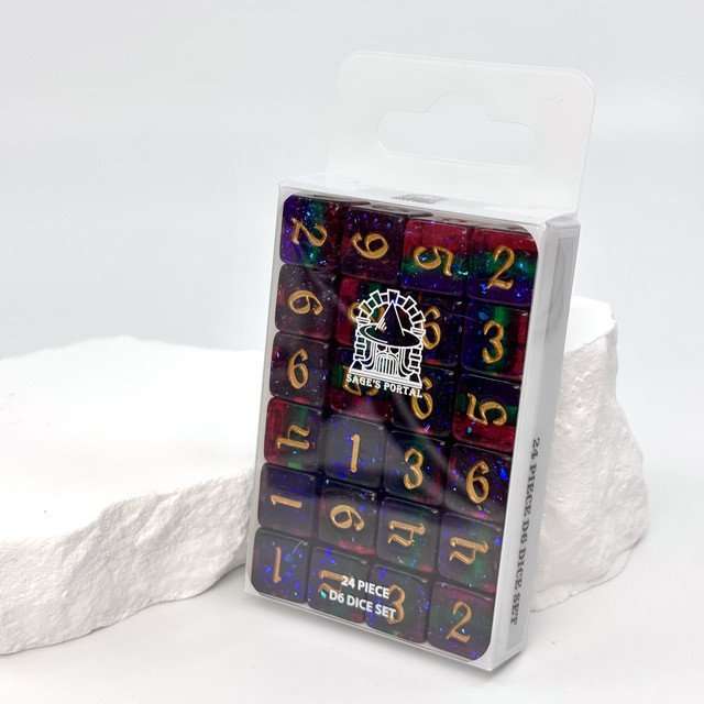 Sage's Incantations Chromatic Doom Resin D6 Dice 24 Pc Set image 1