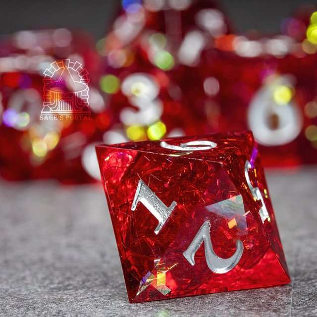 Sage's Exaltations - Phoenix's Rest Sharp Edge Resin Dice Set image 5