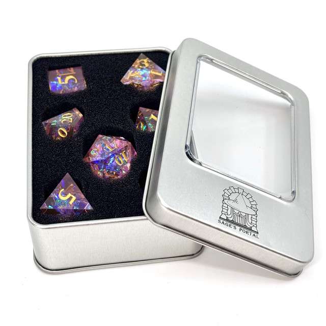 Sage's Exaltations - Sakura Festival Sharp Edge Resin Dice Set image 3