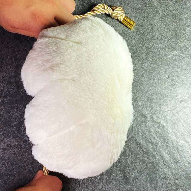 Sage's Furry Kittypaw Bag - White Fur/Pink Paw Dice Bag image 6