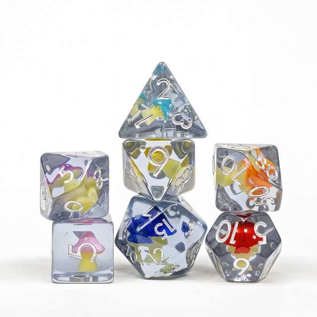 Sage's Familiars - Rainbow Magic Shrooms Resin Dice Set image 11