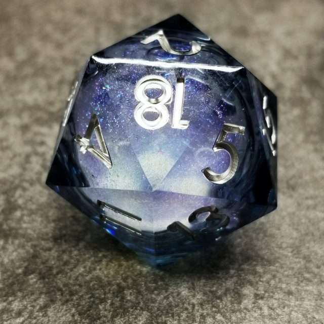 Sage's Winter Souls - 33mm Liquid-Core D20 Sharp Edge Resin Dice image 2
