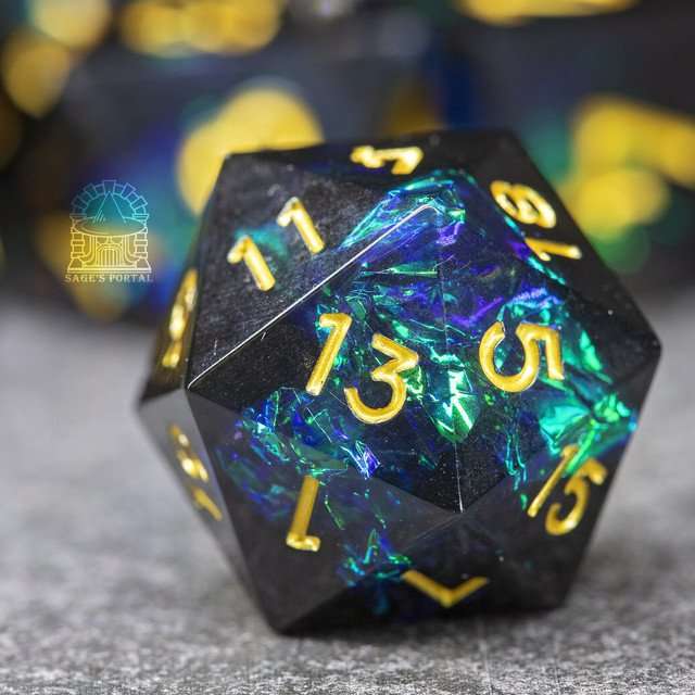 Sage's Crystals - Witching Hour Sharp Edge Resin Polyhedral Dice Set image 1