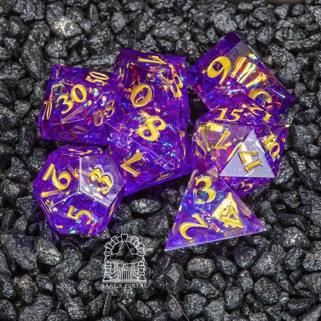 Sage's Exaltations - Royal Throne Sharp Edge Resin Dice Set image 0