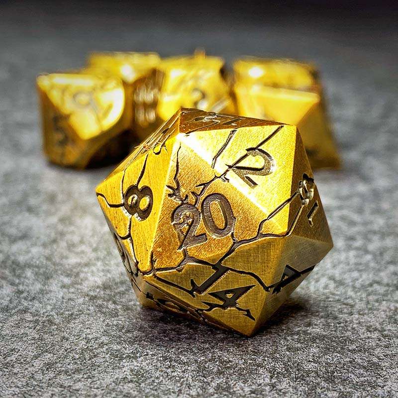 Sage's Relics of Antiquity - Burnished Gold Metal Polyhedral Dice image 2