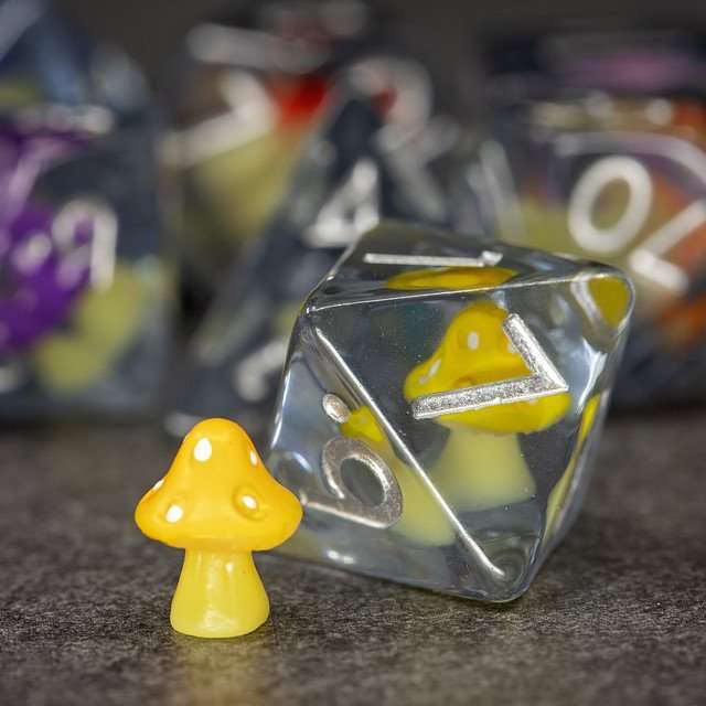 Sage's Familiars - Rainbow Magic Shrooms Resin Dice Set image 5