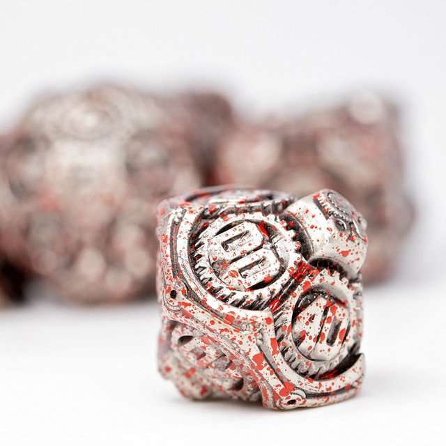Sage's Artificer's Core Battlefield Essence Metal Polyhedral Dice Set image 4