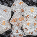 Sage's Kaleidoscopes Ice White Cracked Glass Gloss Finish Polyhedral Dice Set image 0