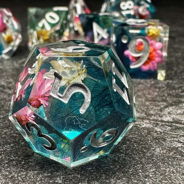 Sage's Spring Florets Sharp Edge Resin Dice Set image 5