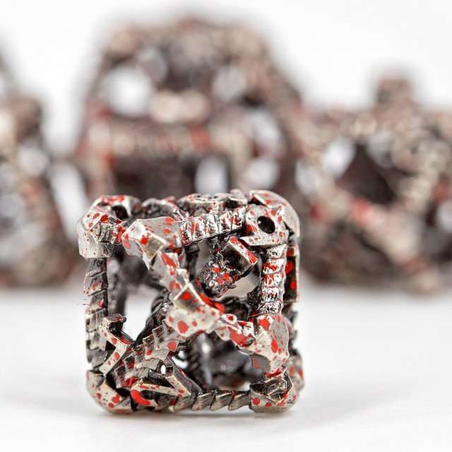 Sage's Draconic Prison Bloody Cage Hollow Metal Dice Set image 5