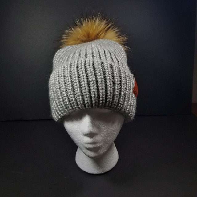 Sage’s Cap – Grey Knit Beanie with Raccoon Pompom image 6