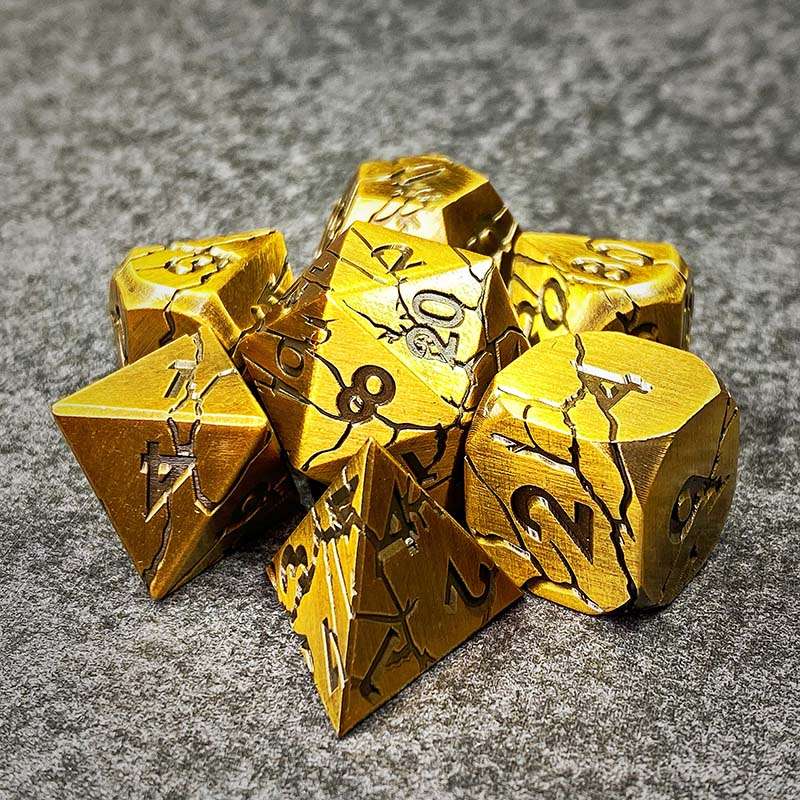 Sage's Relics of Antiquity - Burnished Gold Metal Polyhedral Dice image 11