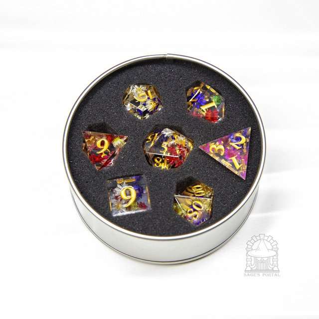 Sage's Freedom Florets Sharp Edge Resin Polyhedral Dice Set image 8