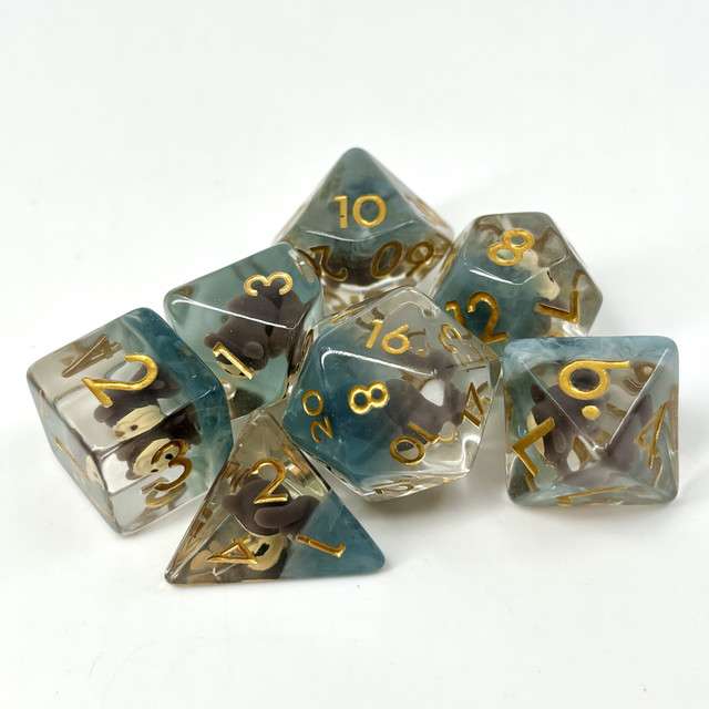 Sage's Chipmunk Familiar Resin Polyhedral Dice Set image 3