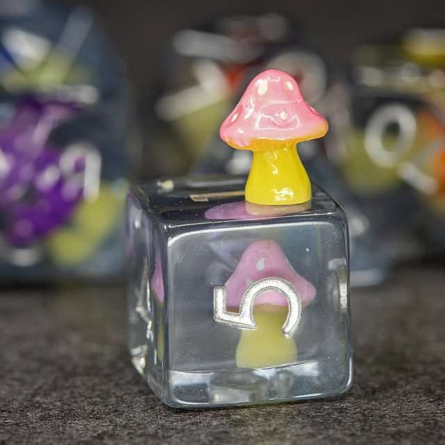 Sage's Familiars - Rainbow Magic Shrooms Resin Dice Set image 6