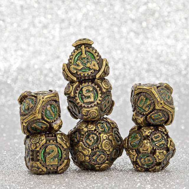 Sage's Artificer's Core Forest Essence Metal Polyhedral Dice Set image 12