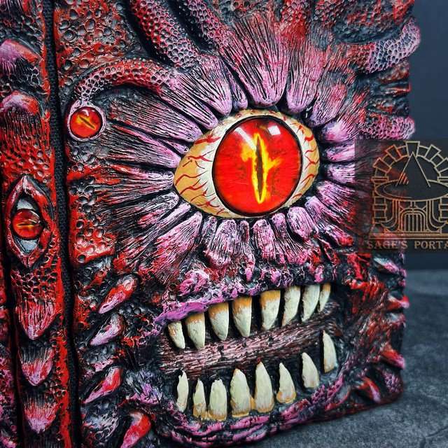 Red Eye Tyrant Notebook | Handmade Notebook for TTRPG, Sketchbook, Diary image 2