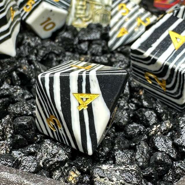 Sage's Treasures Gemstone Zebra Stripes Polyhedral Dice Set image 7