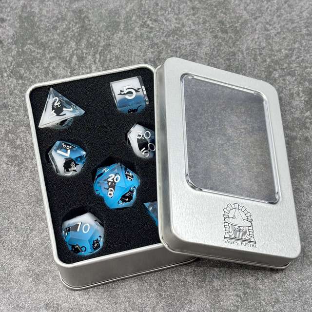 Sage's Kindred Companions Void Cat Sharp Edge Resin Dice Set image 9
