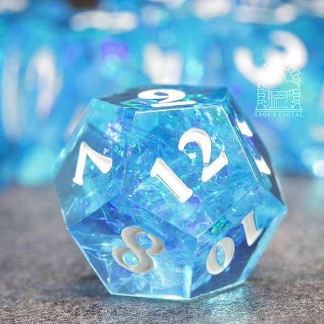 Sage's Crystals - Winter Sharp Edge Resin Polyhedral Dice Set image 3