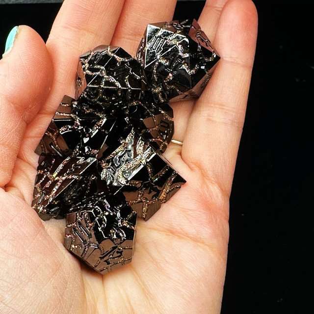 Sage's Warp Stones Red Dwarf Star Metal Polyhedral Dice Set image 1
