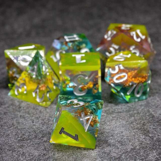 Sage's Enchanted Crystals Dreams - Sharp Edge Resin Polyhedral Dice Set image 5