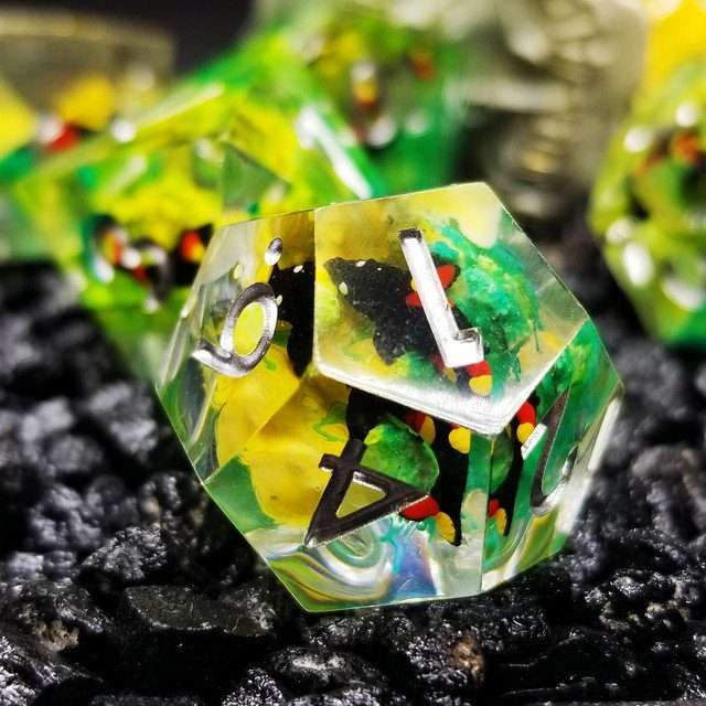 Sage's Elusive Karma Fish Familiar Sharp Edge Resin Polyhedral Dice Set image 11
