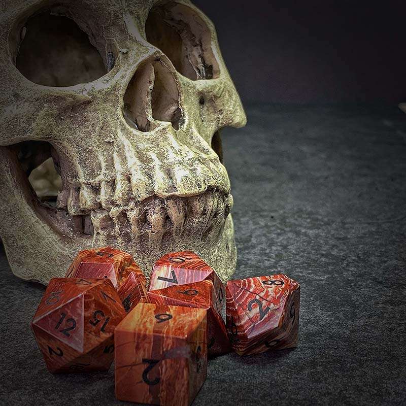 Sage's Treasures - Captured Canyon Rainbow Stone Gemstone Polyhedral Dice Set image 9