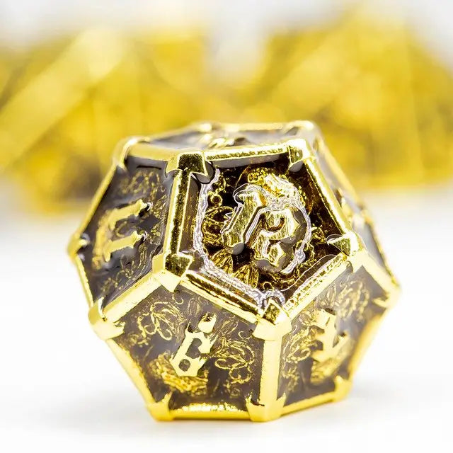 Sage's Grave Fortune Gilded Death Metal Polyhedral Dice Set image 2