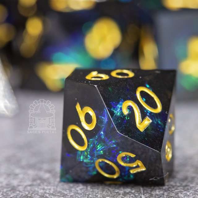 Sage's Crystals - Witching Hour Sharp Edge Resin Polyhedral Dice Set image 4