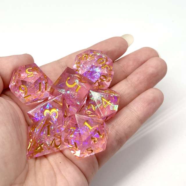 Sage's Exaltations - Sakura Festival Sharp Edge Resin Dice Set image 4