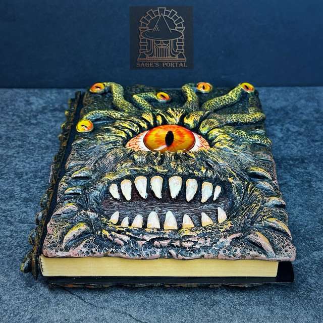Yellow Eye Tyrant Notebook | Handmade Notebook for TTRPG, Sketchbook, Diary image 1