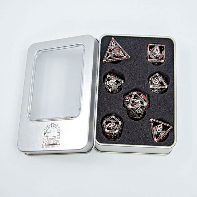 Sage's Grim Drake Bloodstained Wings Hollow Metal Dice Set image 14