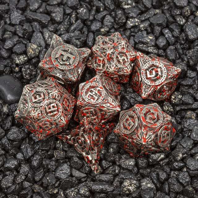 Sage’s Chronurgy Timeless Carnage Metal Polyhedral Dice Set image 1