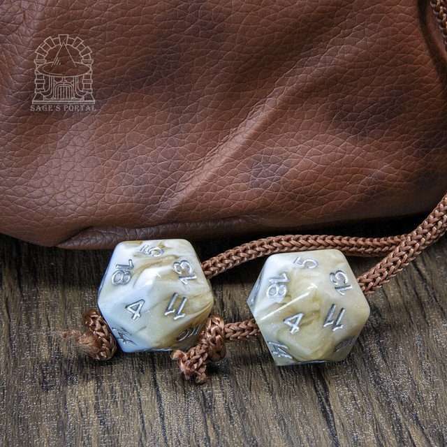 Sage's Enchanted Dice Bag - Spotted PU Leather Dice Bag with D20 Cord Ends image 5