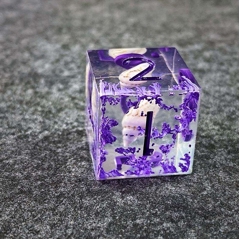 Sage's Orbs - Purple Ocean Depths Sharp Edge Resin Polyhedral Dice Set image 14
